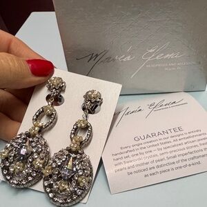 Maria Elena Silver and Gold Crystal Earrings